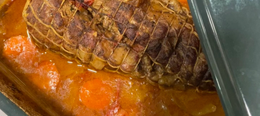 Redondo de ternera al horno , guarnición en Thermomix® y sus trucos .
